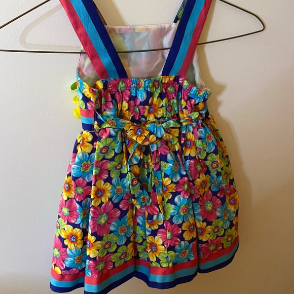 Toddler Girls 24 M Youngland multicolor flower dress, and pink shrug/sweater - Picture 5 of 13